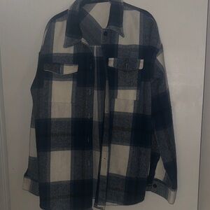 Women’s Blue & White Plaid Shacket